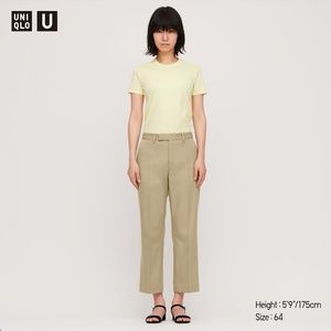 Uniqlo U retro olive straight ankle pants NWT